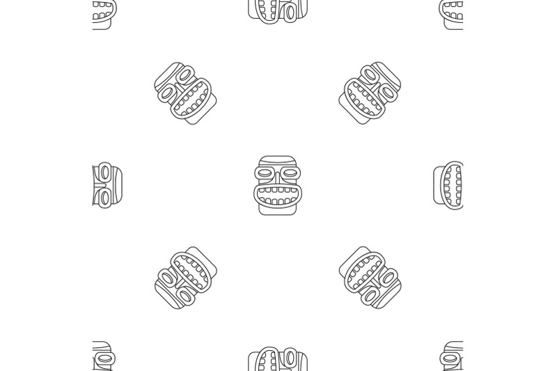 tiki-idol-smile-pattern-seamless-vector