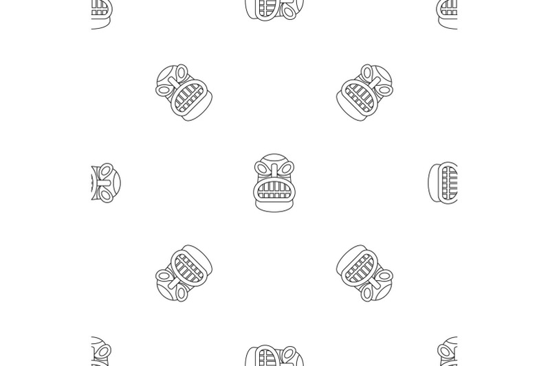 tiki-idol-head-pattern-seamless-vector
