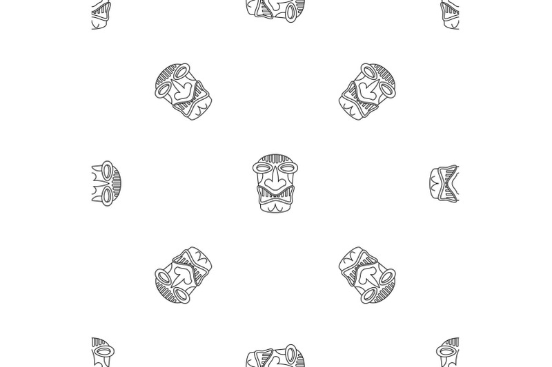 hawaii-wood-idol-pattern-seamless-vector