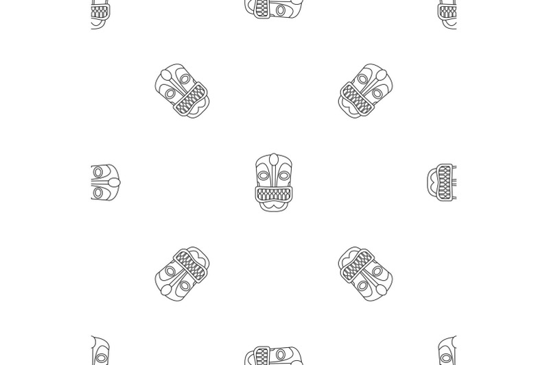 tiki-idol-face-pattern-seamless-vector