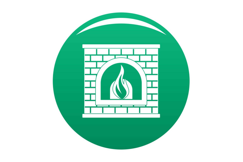 retro-fireplace-icon-vector-green