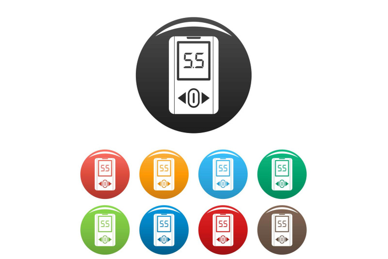 blood-glucometer-icons-set-color