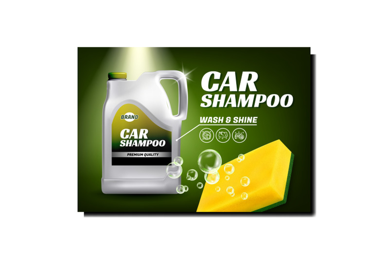 car-shampoo-creative-promotional-poster-vector