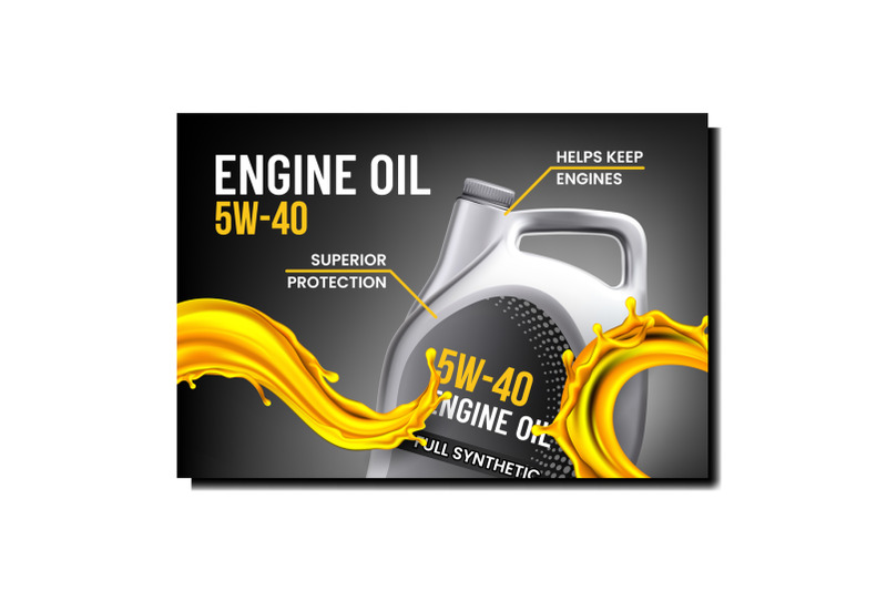 engine-oil-creative-promotional-banner-vector