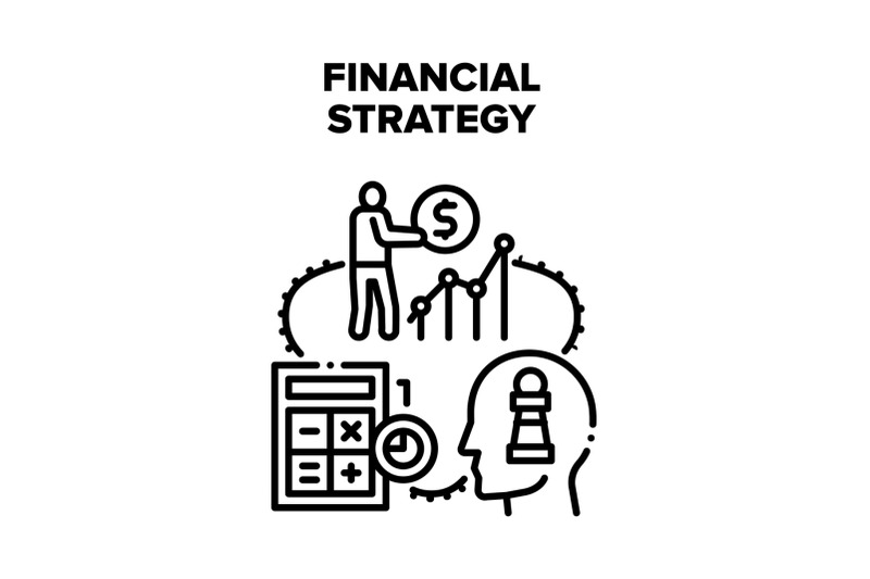 financial-strategy-planning-vector-black-illustration