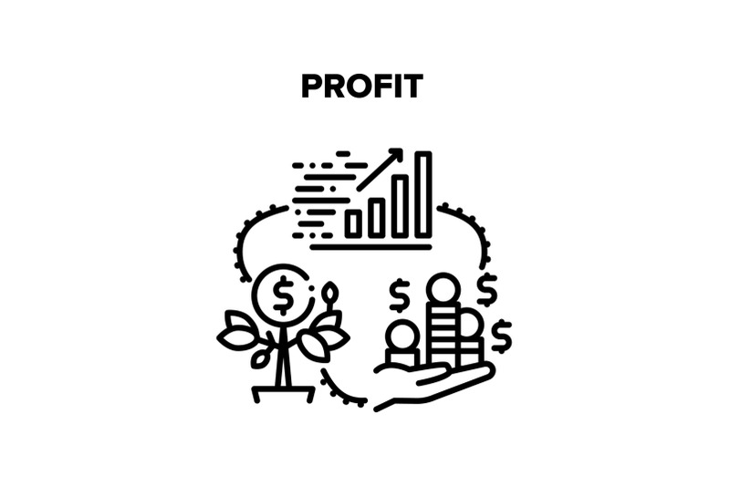 profit-growing-vector-black-illustration