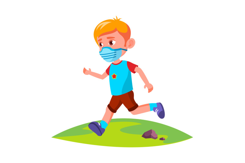 boy-kid-wearing-facial-mask-running-in-park-vector