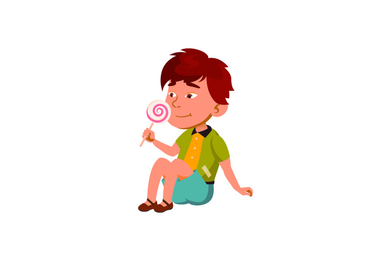 boy-child-enjoying-sweet-lollipop-candy-vector