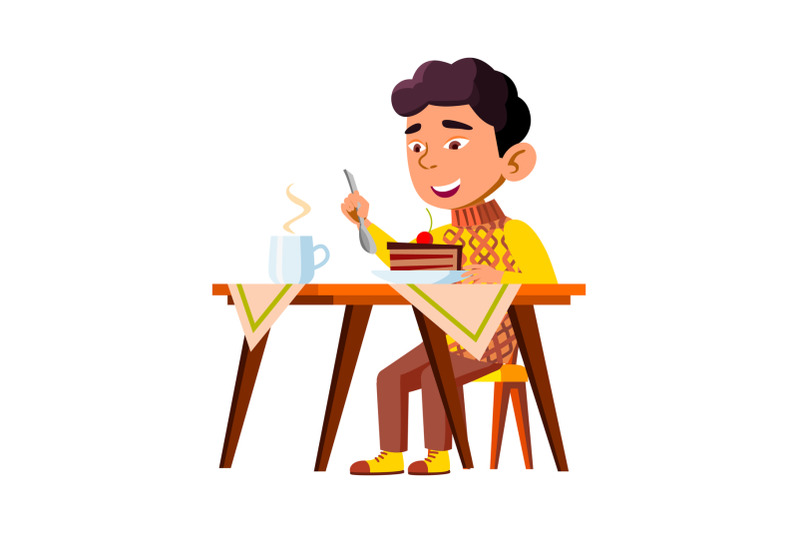 boy-kid-eating-delicious-cake-breakfast-vector