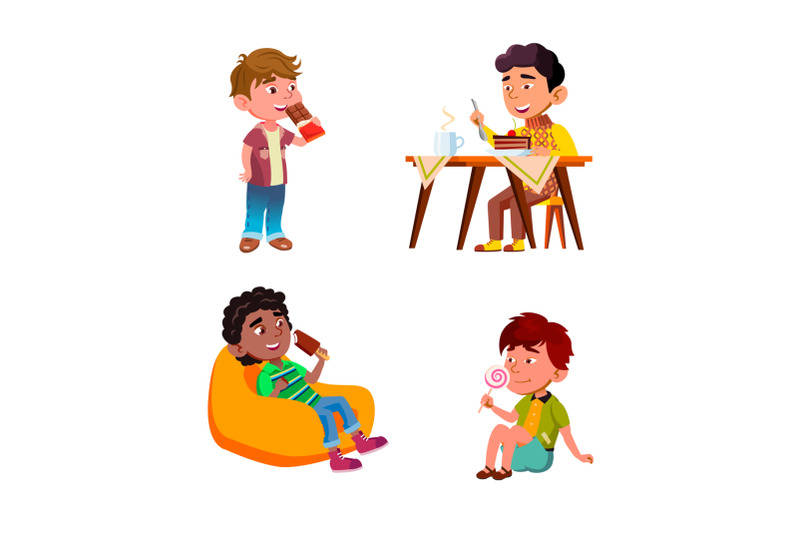 boys-children-eating-delicious-sweets-set-vector