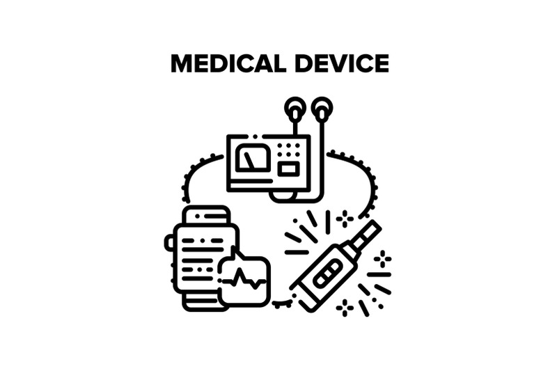 medical-device-vector-black-illustration