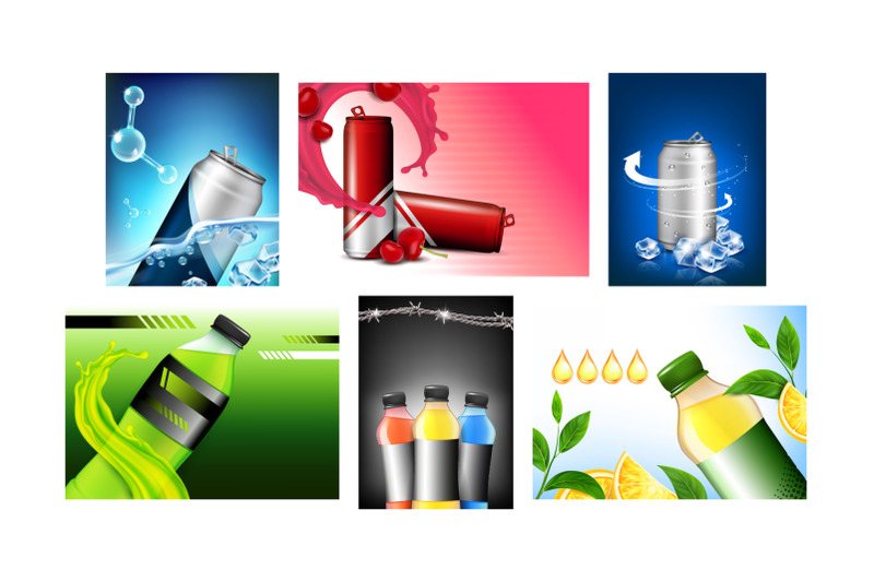 energy-drink-creative-promotion-posters-set-vector