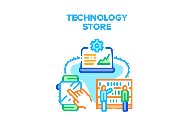 technology-store-vector-concept-color-illustration