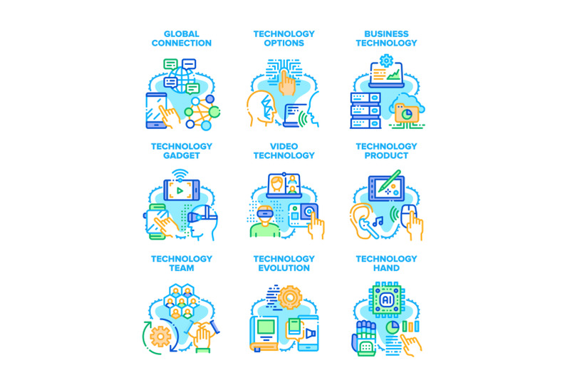 business-technology-set-icons-vector-illustrations