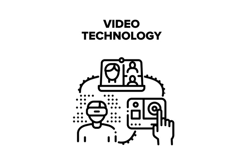 video-technology-vector-black-illustration