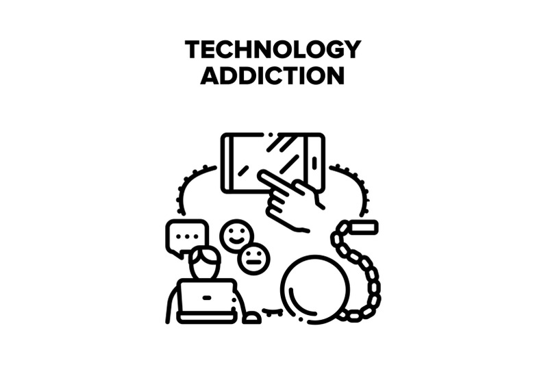 technology-gadget-addiction-vector-concept
