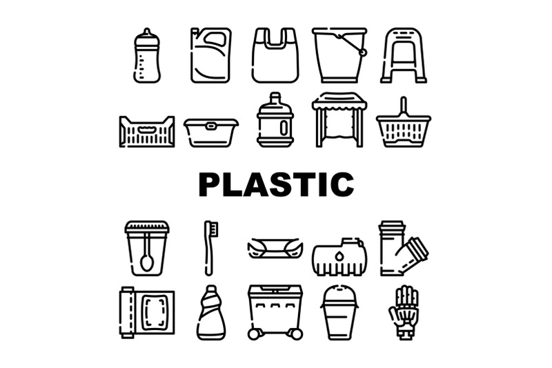 plastic-accessories-collection-icons-set-vector