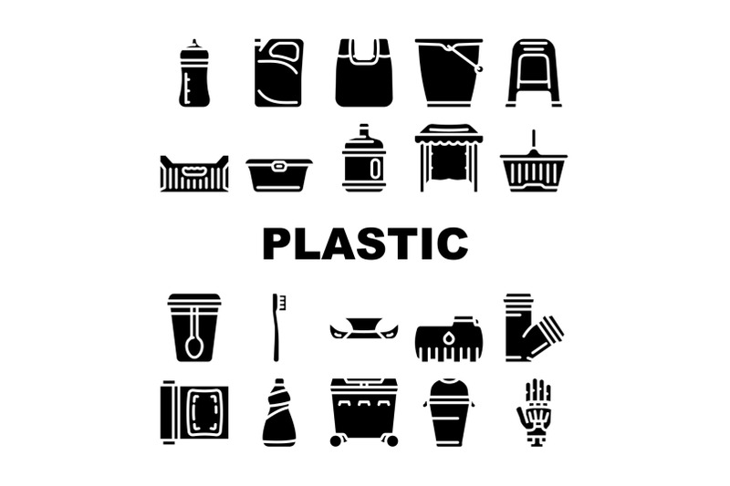 plastic-accessories-collection-icons-set-vector