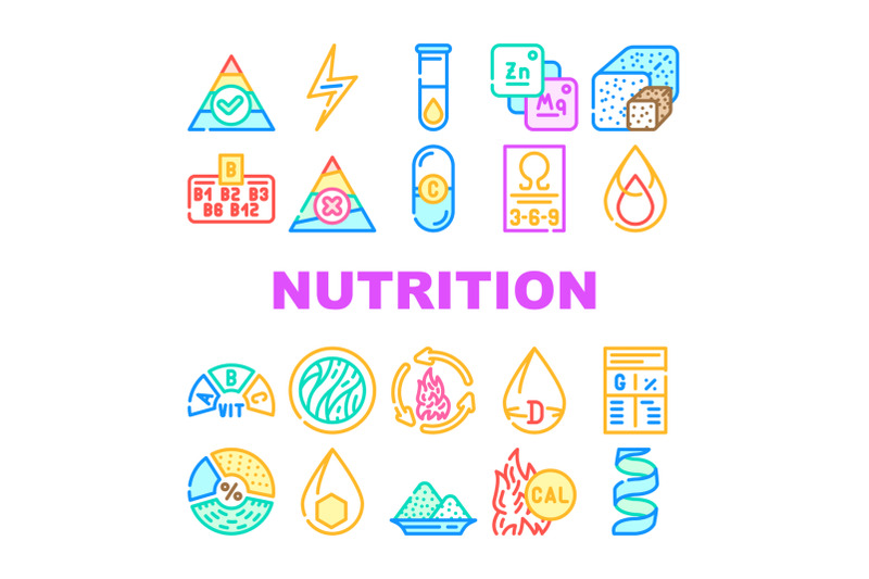 nutrition-facts-diet-collection-icons-set-vector