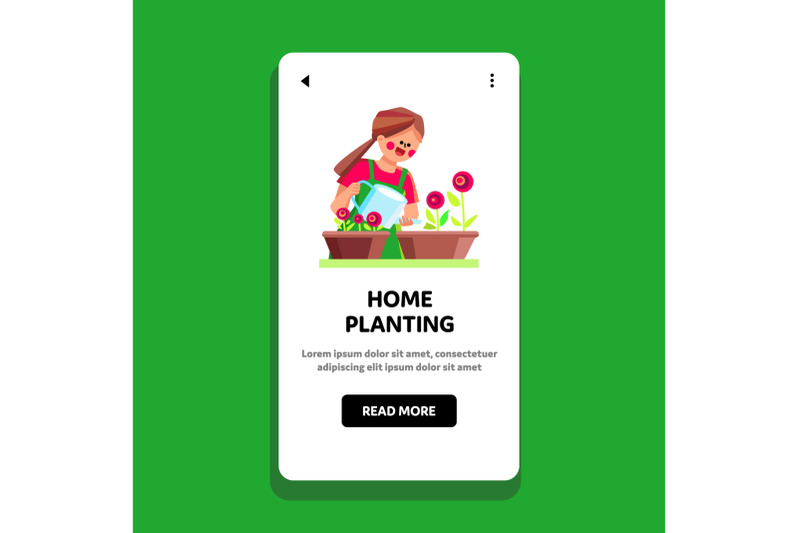 girl-home-planting-and-watering-flowers-vector