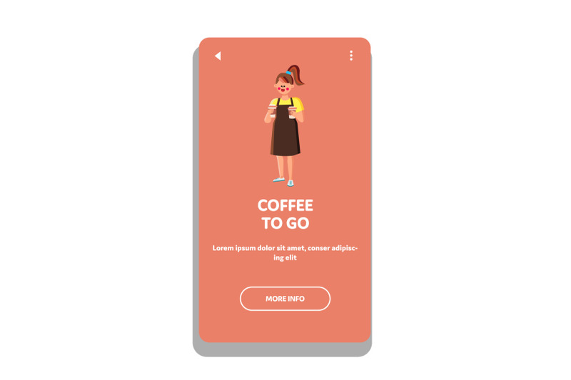 coffee-to-go-cafeteria-service-worker-girl-vector