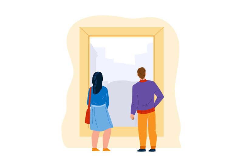 people-looking-at-picture-artwork-in-museum-vector