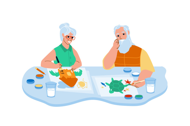 senior-man-and-woman-painting-in-art-class-vector