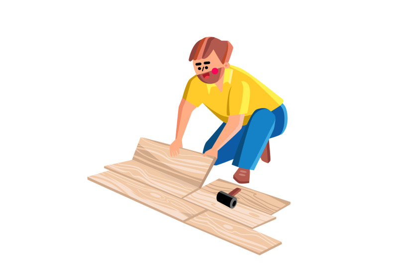 floor-worker-lay-wooden-panel-of-laminate-vector