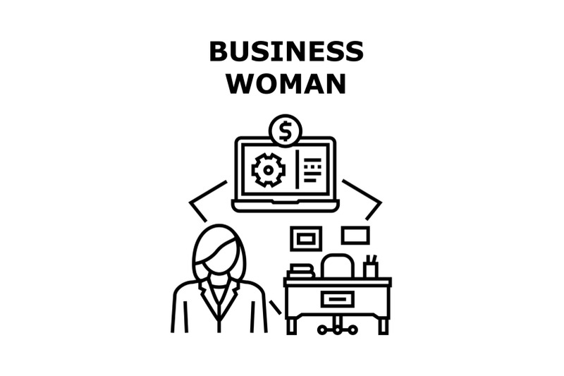 businesswoman-vector-concept-black-illustration