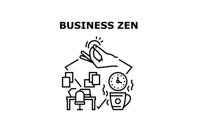 business-zen-vector-concept-black-illustration