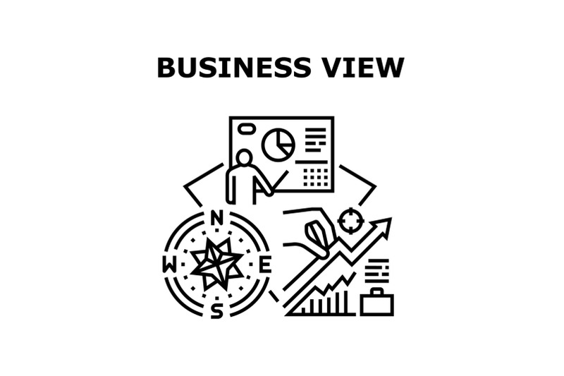 business-view-vector-concept-black-illustration
