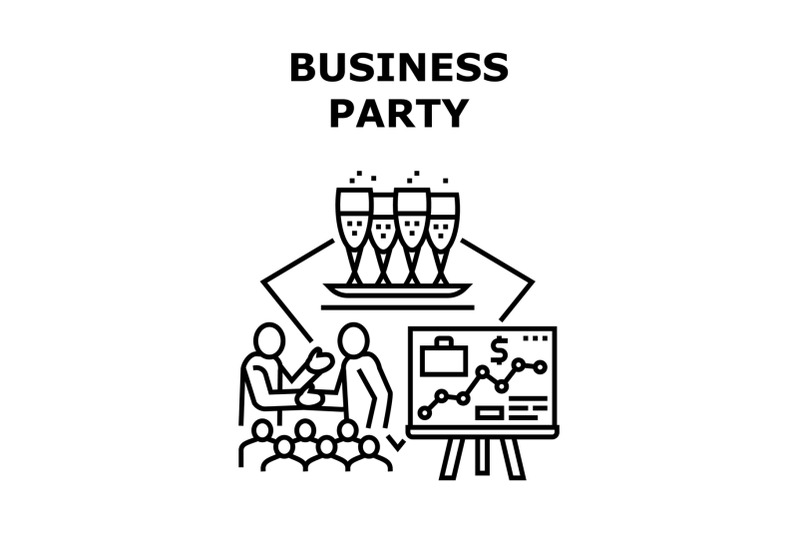 business-party-vector-concept-black-illustration