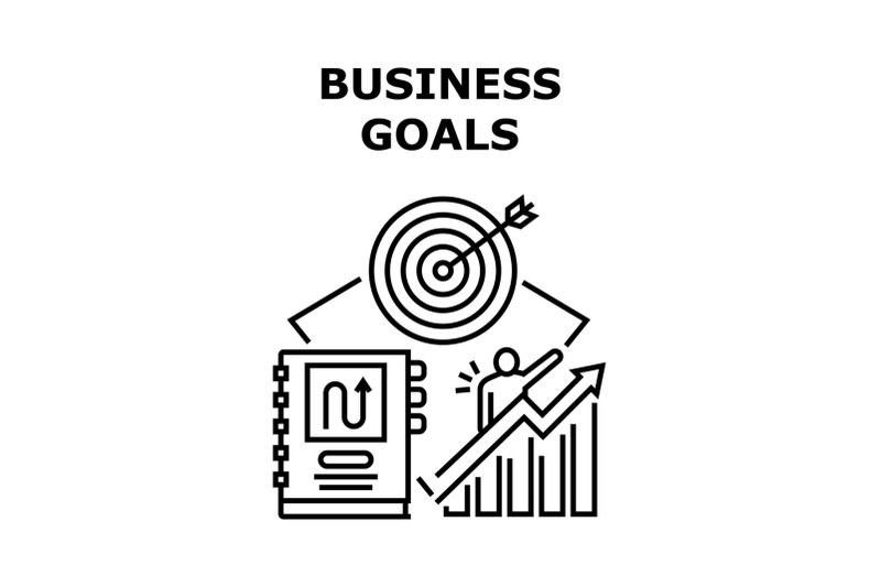 business-goals-vector-concept-black-illustration