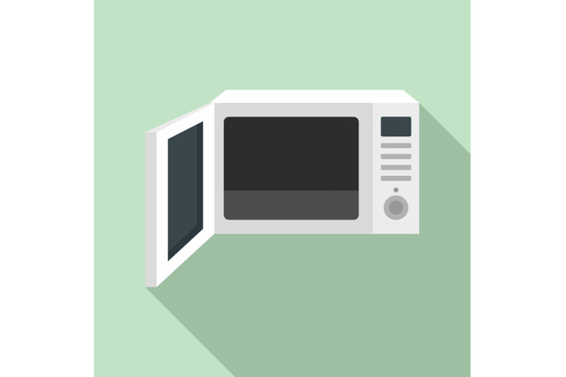 open-microwave-icon-flat-style