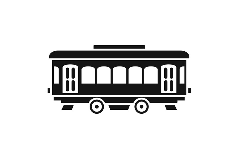 city-old-tram-icon-simple-style