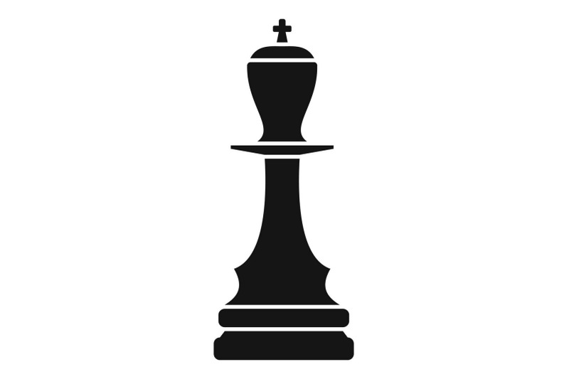 black-king-piece-icon-simple-style