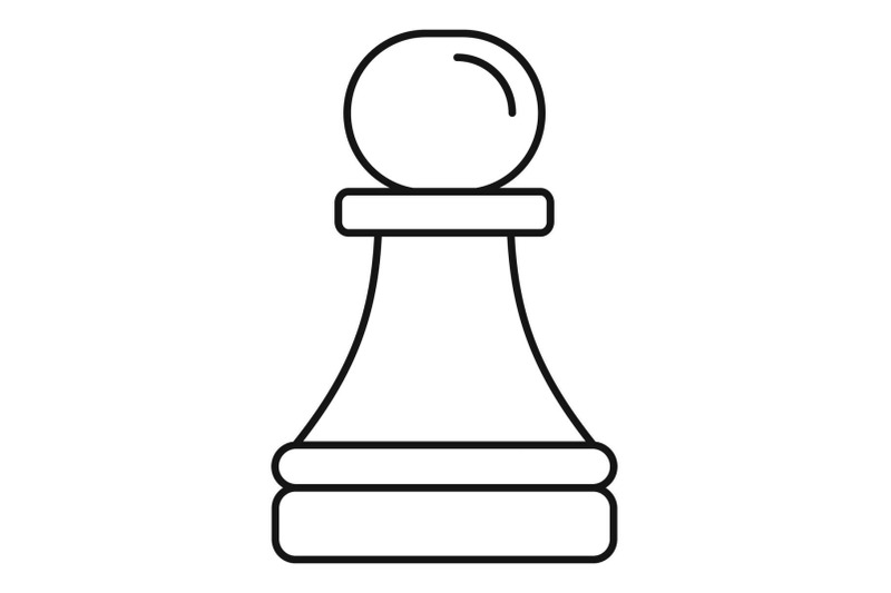 white-pawn-icon-outline-style
