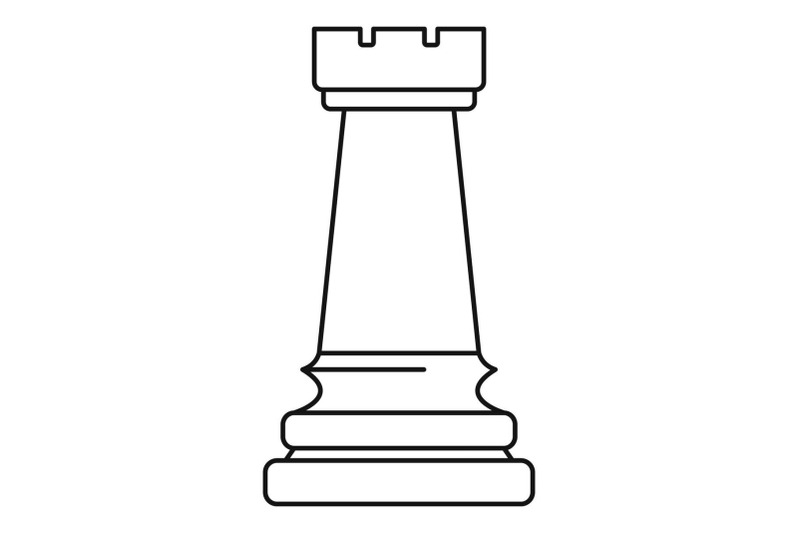 white-rook-icon-outline-style