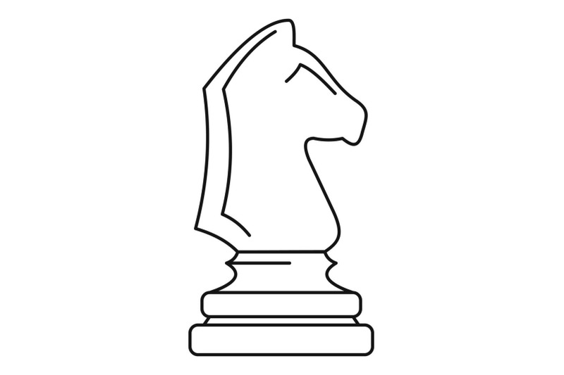 white-horse-piece-icon-outline-style
