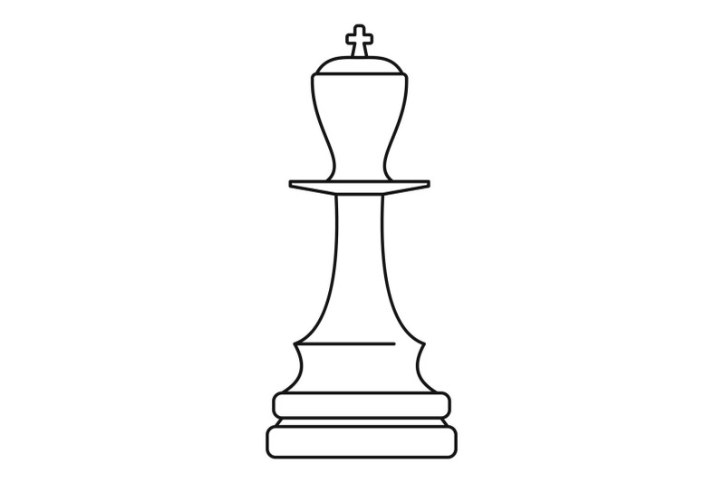 white-king-icon-outline-style