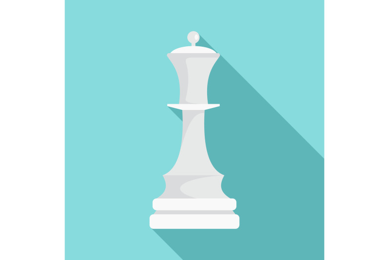 white-chess-queen-icon-flat-style