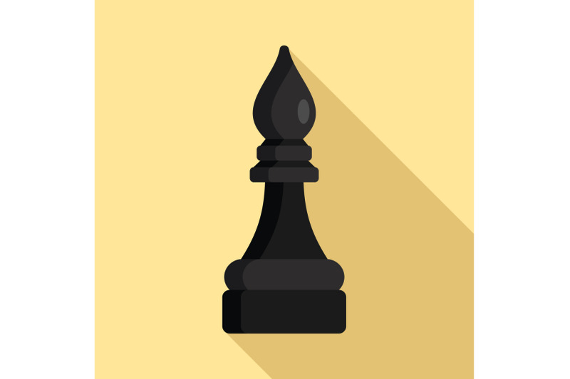 black-bishop-chess-piece-icon-flat-style