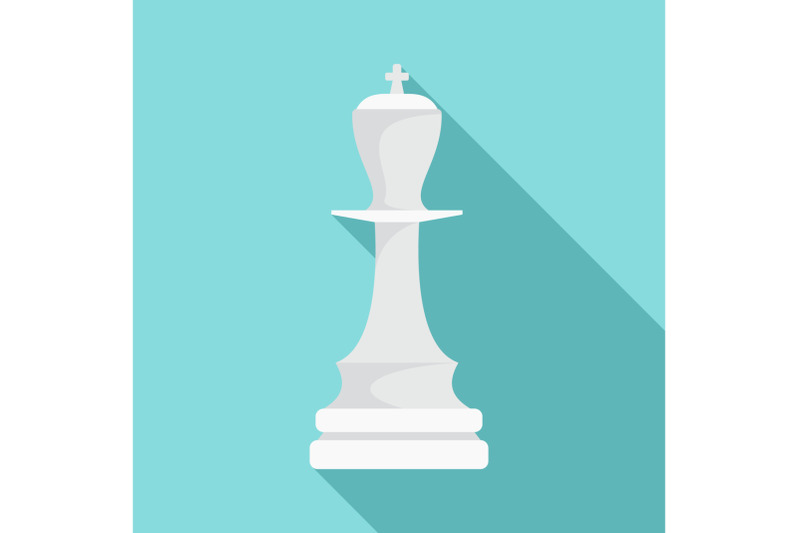 white-chess-king-icon-flat-style