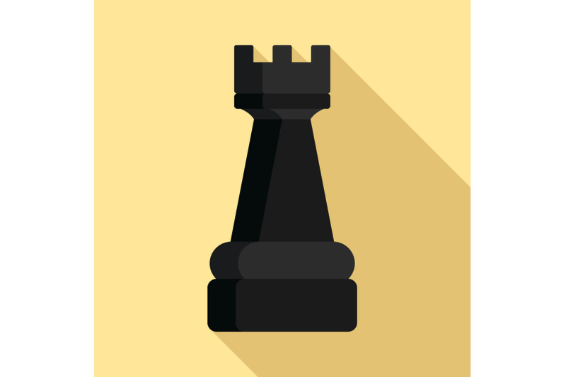 black-rook-piece-icon-flat-style