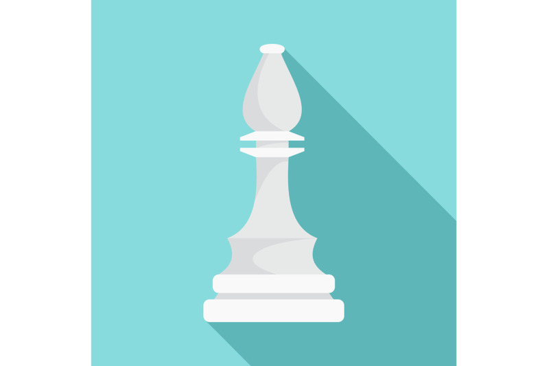 white-bishop-piece-icon-flat-style
