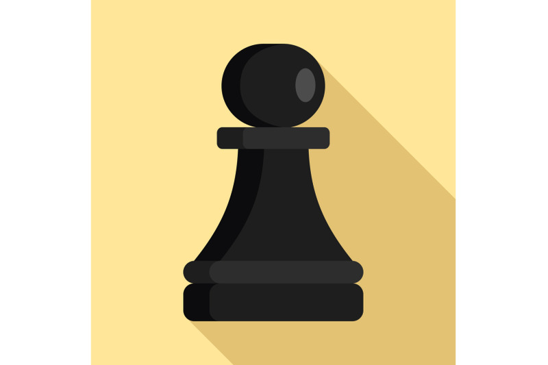 black-pawn-piece-icon-flat-style