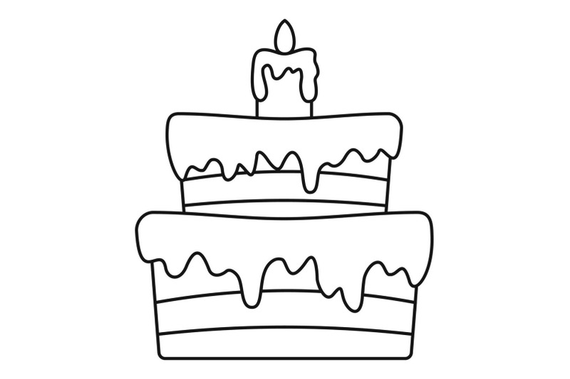 small-cake-icon-outline-style