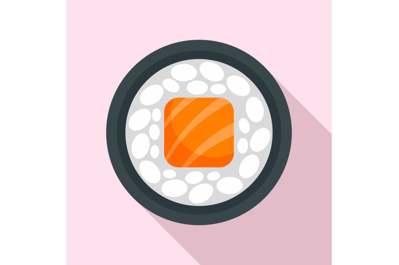 salmon-sushi-roll-icon-flat-style