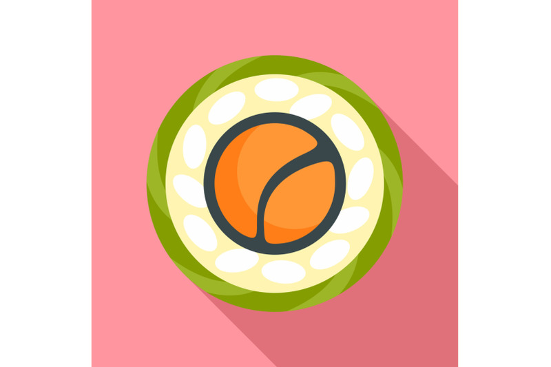 top-view-sushi-icon-flat-style