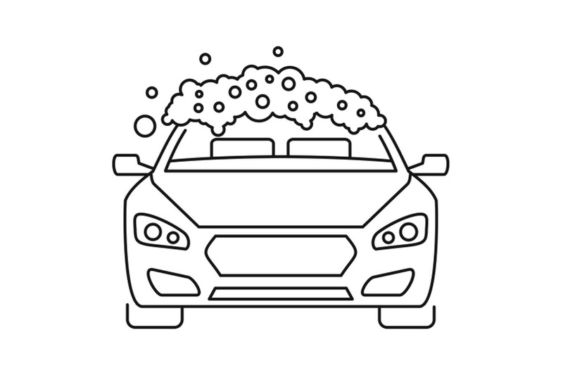 foam-wash-car-icon-outline-style